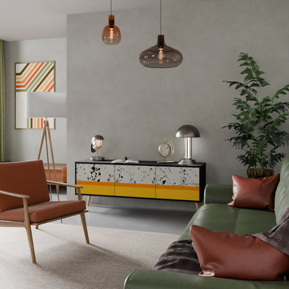 Mobile TV a 3 ante DYED BY ORANGE con finitura nera