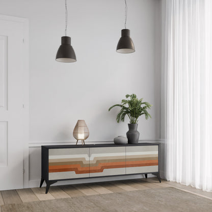 Mobile TV PECULIAR TRAIL a 3 ante con finitura nera