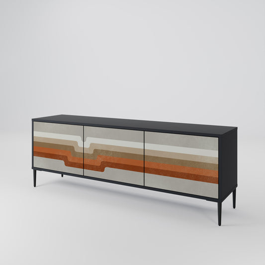 Mobile TV PECULIAR TRAIL a 3 ante con finitura nera