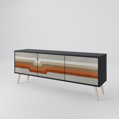 Mobile TV PECULIAR TRAIL a 3 ante con finitura nera