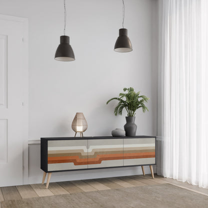 Mobile TV PECULIAR TRAIL a 3 ante con finitura nera
