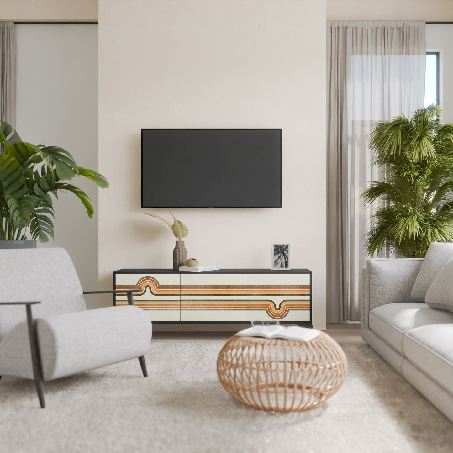 Mobile TV EXCEPTIONAL STREAM a 3 ante con finitura nera
