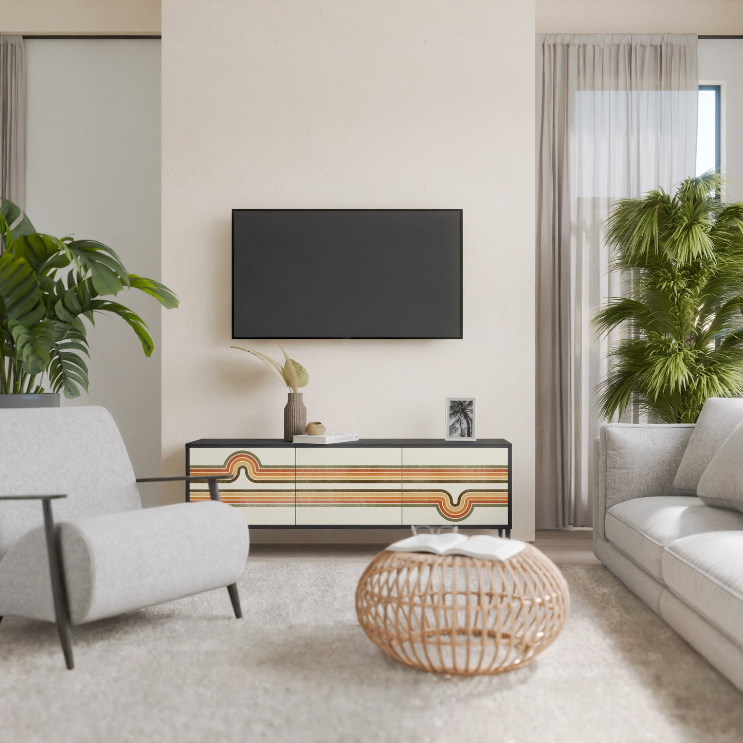 Mobile TV EXCEPTIONAL STREAM a 3 ante con finitura nera