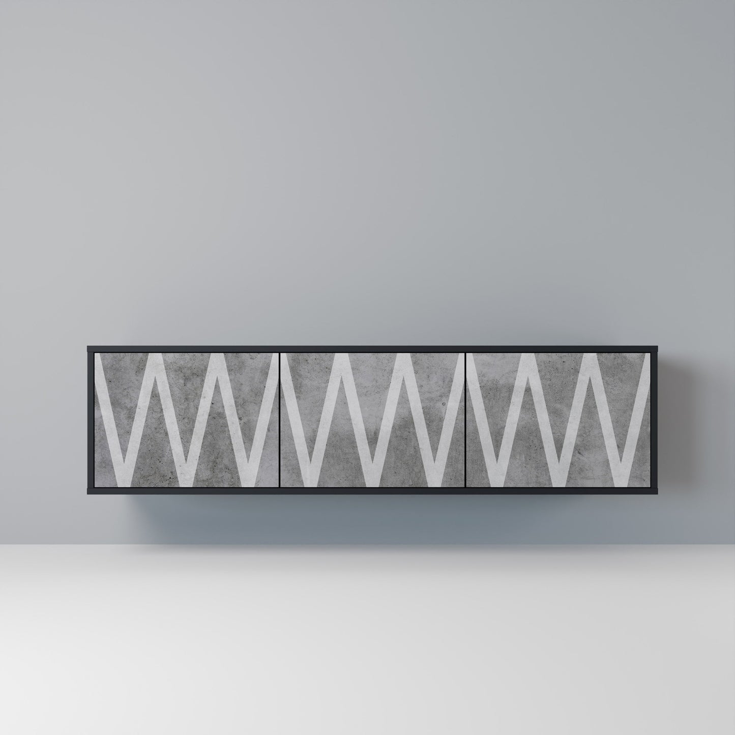 Mobile TV SOLID ZIG ZAG a 3 ante con finitura nera
