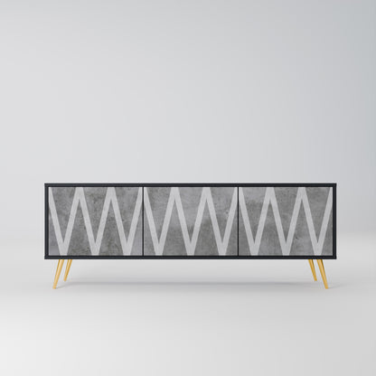 Mobile TV SOLID ZIG ZAG a 3 ante con finitura nera