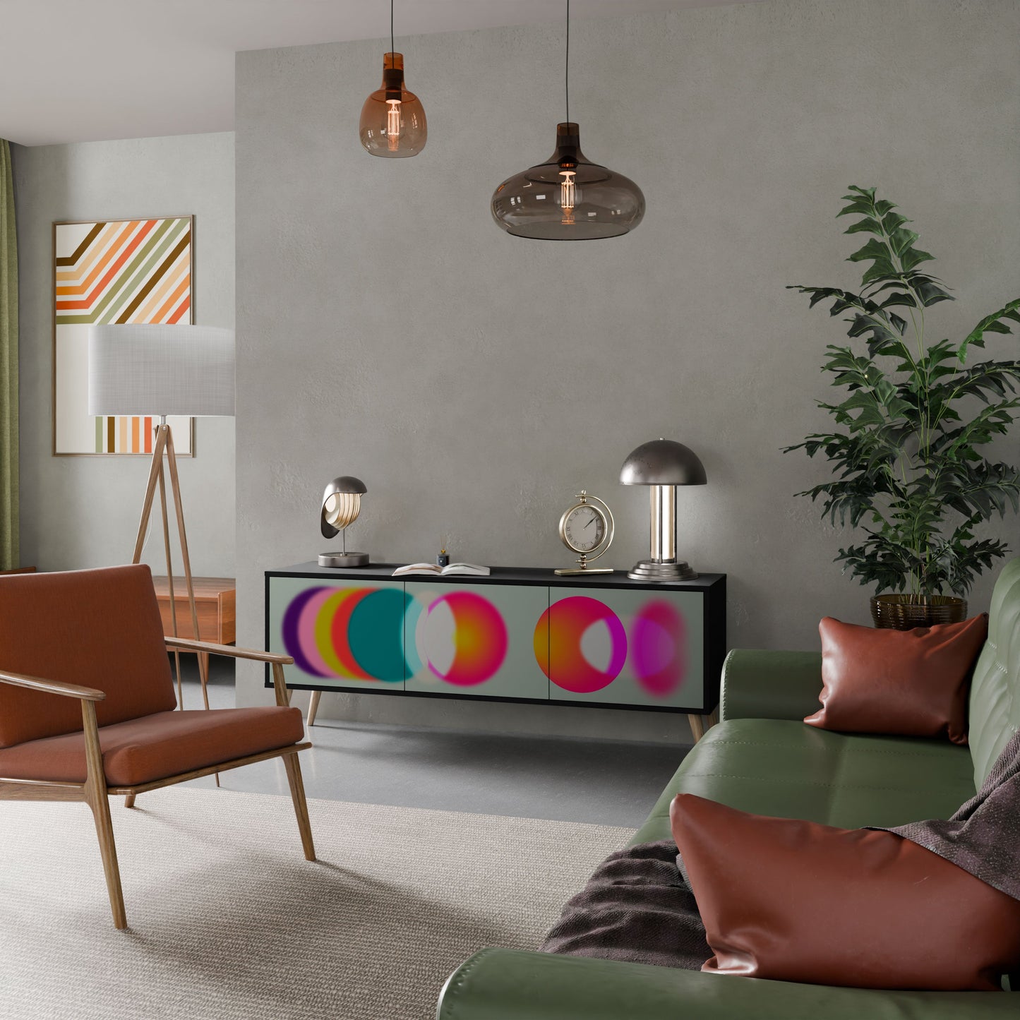 Mobile TV SYMPHONY OF COLORS a 3 ante in finitura nera