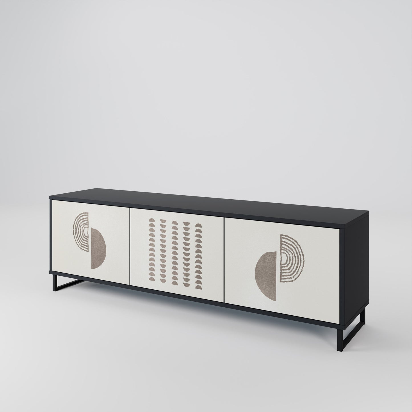 Mobile TV HARMONY ESSENCE a 3 ante in finitura nera