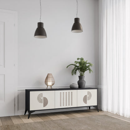 Mobile TV HARMONY ESSENCE a 3 ante in finitura nera