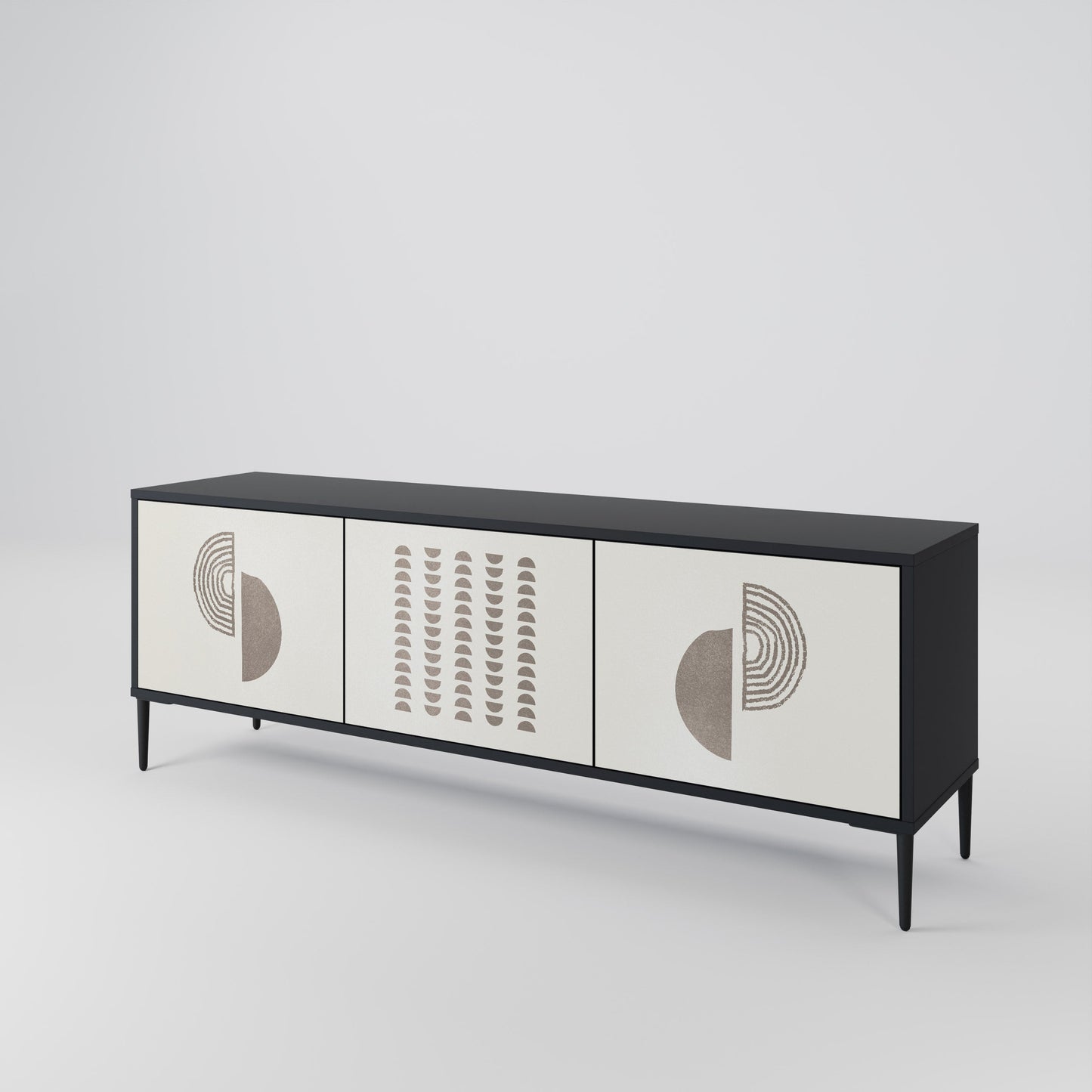 Mobile TV HARMONY ESSENCE a 3 ante in finitura nera