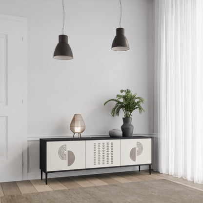 Mobile TV HARMONY ESSENCE a 3 ante in finitura nera