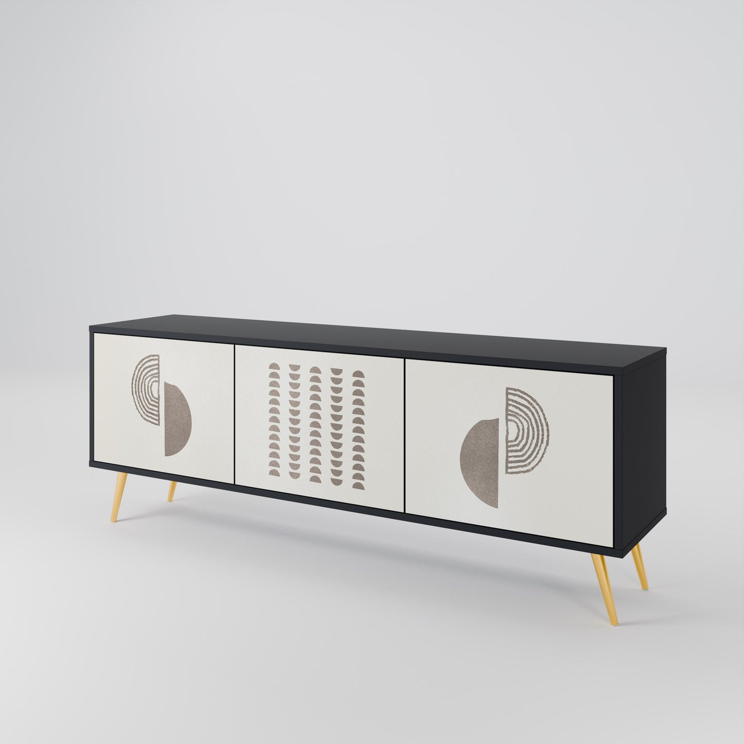 Mobile TV HARMONY ESSENCE a 3 ante in finitura nera