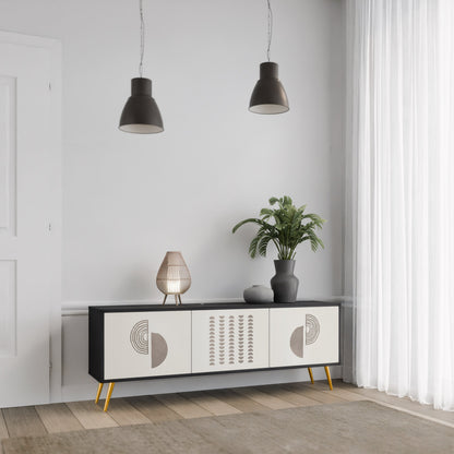 Mobile TV HARMONY ESSENCE a 3 ante in finitura nera