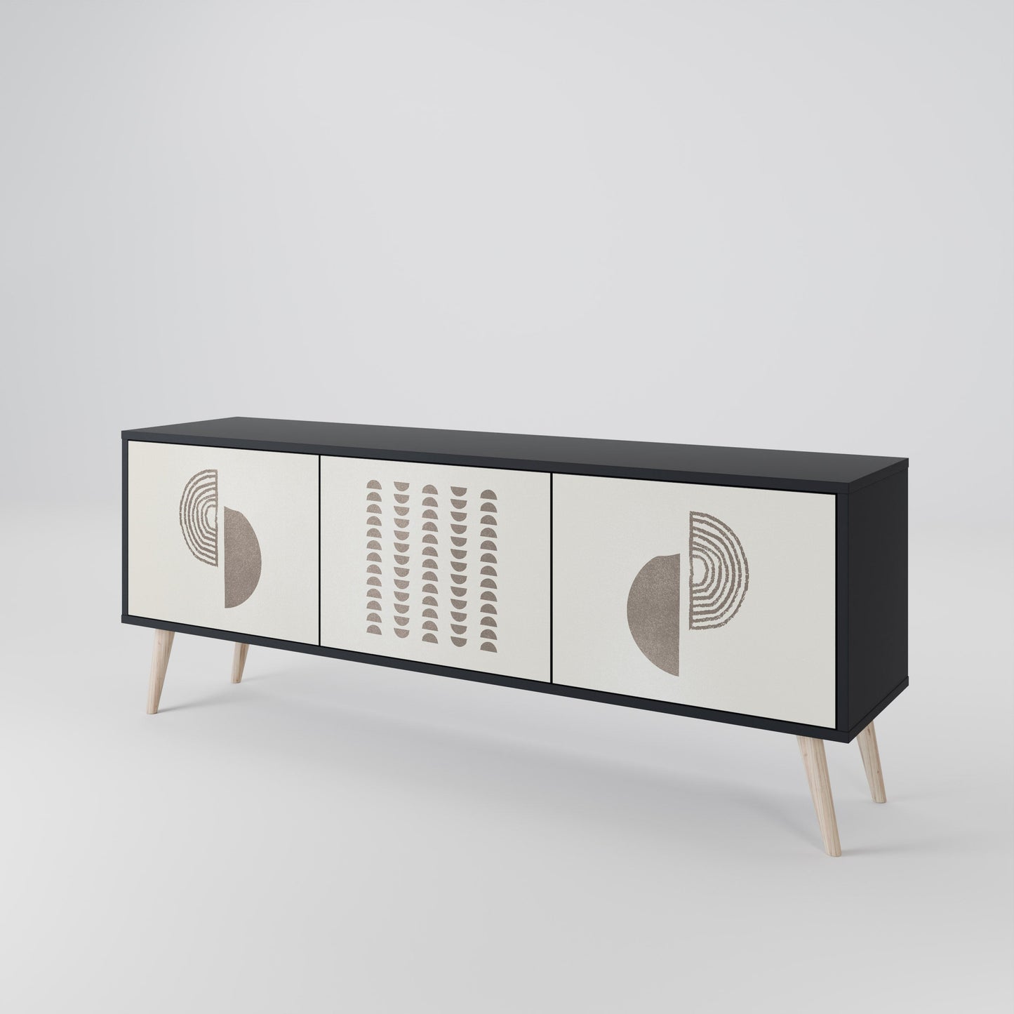 Mobile TV HARMONY ESSENCE a 3 ante in finitura nera