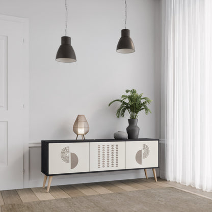 Mobile TV HARMONY ESSENCE a 3 ante in finitura nera