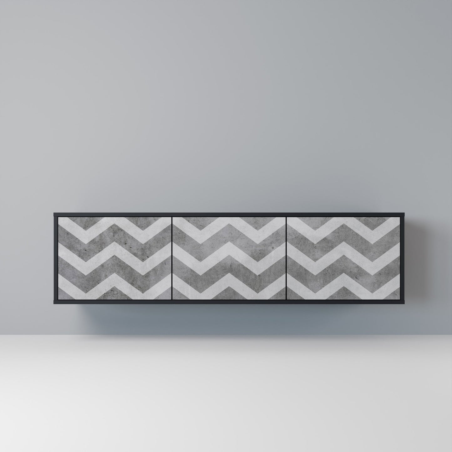 Mobile TV TOUGH ZIG ZAG a 3 ante con finitura nera