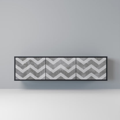 Mobile TV TOUGH ZIG ZAG a 3 ante con finitura nera