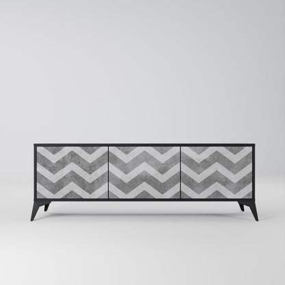 Mobile TV TOUGH ZIG ZAG a 3 ante con finitura nera