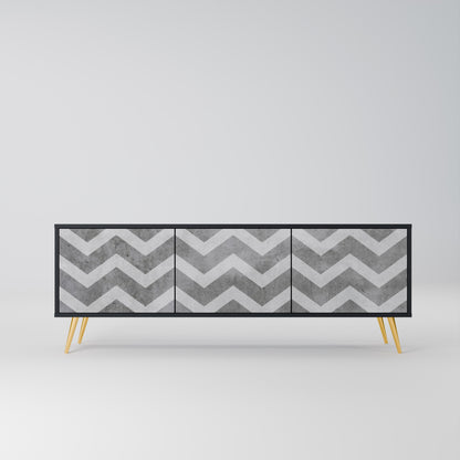 Mobile TV TOUGH ZIG ZAG a 3 ante con finitura nera