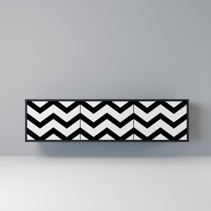 Mobile TV CLASSIC ZIG ZAG a 3 ante con finitura nera