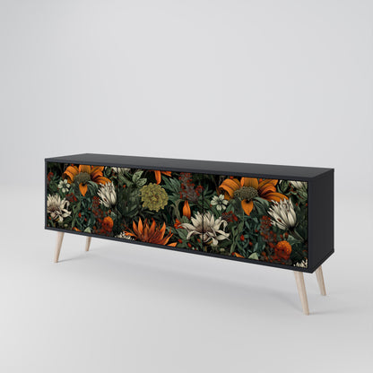 Mobile TV a 3 ante MIDNIGHT SPROUT con finitura nera