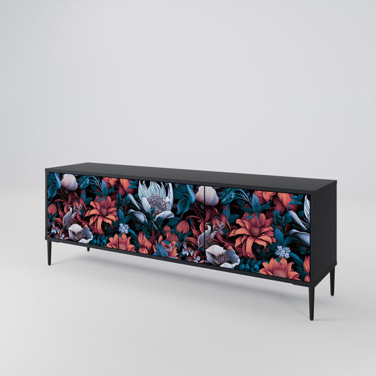 Mobile TV ETHEREAL BLOSSOMS a 3 ante con finitura nera