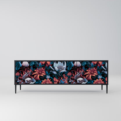 Mobile TV ETHEREAL BLOSSOMS a 3 ante con finitura nera