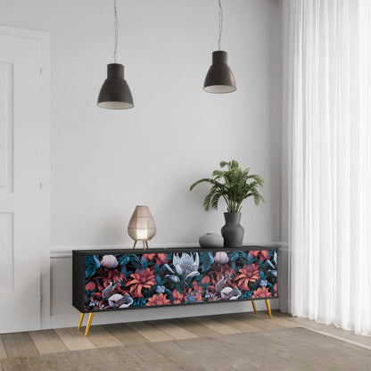 Mobile TV ETHEREAL BLOSSOMS a 3 ante con finitura nera