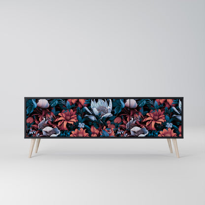 Mobile TV ETHEREAL BLOSSOMS a 3 ante con finitura nera