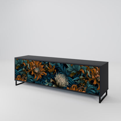 Mobile TV MORNING BLOOM a 3 ante con finitura nera