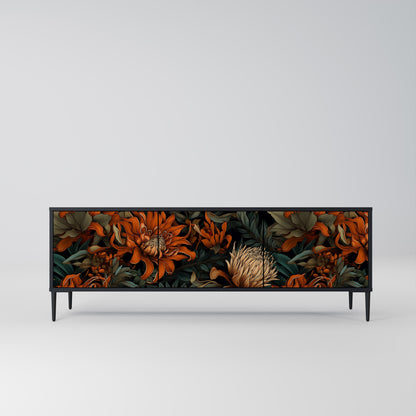 Mobile TV a 3 ante DAWN BLOOM in finitura nera