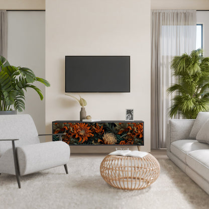 Mobile TV a 3 ante DAWN BLOOM in finitura nera