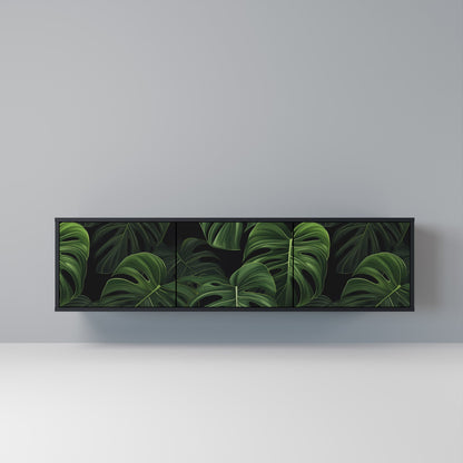 Mobile TV INFINITE MONSTERA a 3 ante con finitura nera