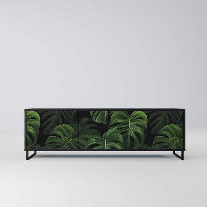 Mobile TV INFINITE MONSTERA a 3 ante con finitura nera