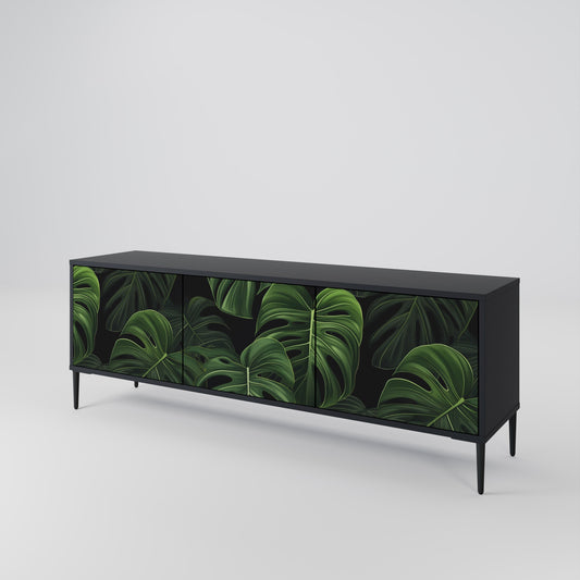 Mobile TV INFINITE MONSTERA a 3 ante con finitura nera