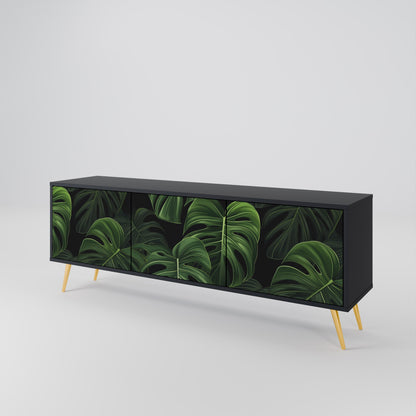 Mobile TV INFINITE MONSTERA a 3 ante con finitura nera