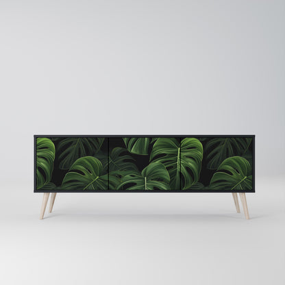Mobile TV INFINITE MONSTERA a 3 ante con finitura nera