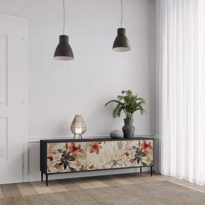 Mobile TV PETAL HARMONY a 3 ante con finitura nera