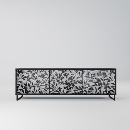 Mobile TV CHARCOAL SPROUT a 3 ante con finitura nera