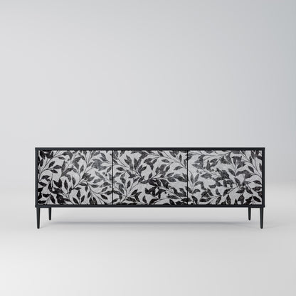Mobile TV CHARCOAL SPROUT a 3 ante con finitura nera