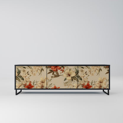 Mobile TV BLOOMING HARMONY a 3 ante con finitura nera