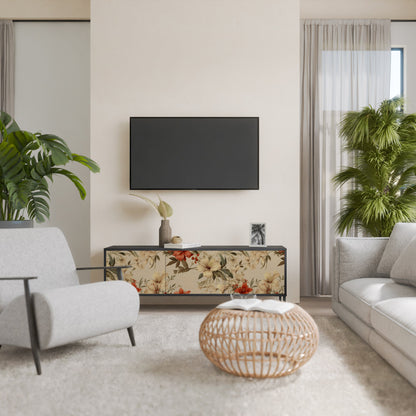 Mobile TV BLOOMING HARMONY a 3 ante con finitura nera