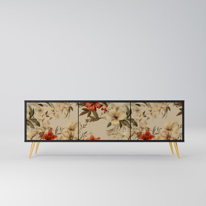 Mobile TV BLOOMING HARMONY a 3 ante con finitura nera