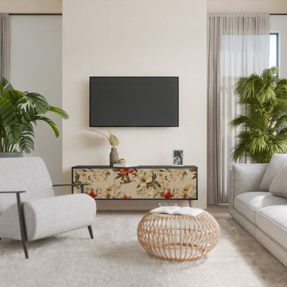 Mobile TV BLOOMING HARMONY a 3 ante con finitura nera