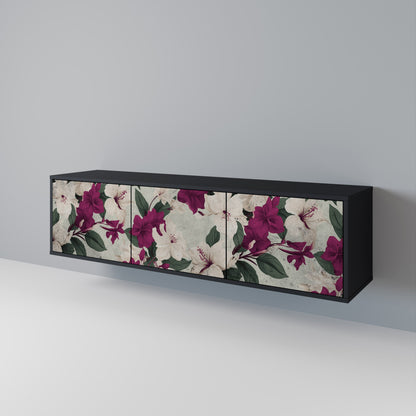 Mobile TV FLOWERET DREAM a 3 ante in finitura nera