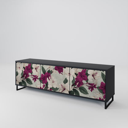 Mobile TV FLOWERET DREAM a 3 ante in finitura nera
