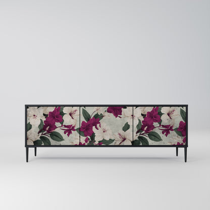 Mobile TV FLOWERET DREAM a 3 ante in finitura nera