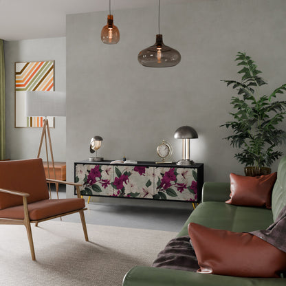 Mobile TV FLOWERET DREAM a 3 ante in finitura nera