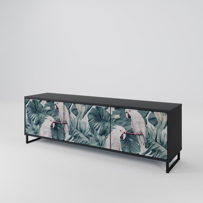 Mobile TV POPINJAY LOOK a 3 ante con finitura nera
