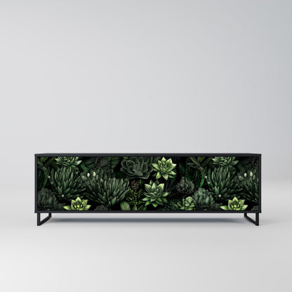 SUCCULENT JUNGLE 3-Door TV Stand in Black Finish