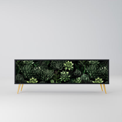 SUCCULENT JUNGLE 3-Door TV Stand in Black Finish